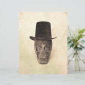 スカルとトップハットゴシックヴィンテージベージュテクスチャ (スタンド正面)