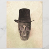 スカルとトップハットゴシックヴィンテージベージュテクスチャ (正面)