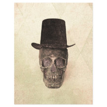 スカルとトップハットゴシックヴィンテージベージュテクスチャ