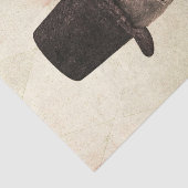 スカルとトップハットゴシックヴィンテージベージュテクスチャ 薄葉紙 (詳細)