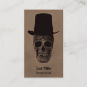 スカルとトップハットダークゴシックヴィンテージ 名刺 (正面)
