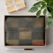 スカルとハイビスカスオンチェッカーボードデコページ紙 薄葉紙 (ギフト)