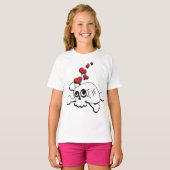 スカルとハート Tシャツ (正面フル)