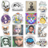 スカルとバタフライデジタルアート シール (正面)