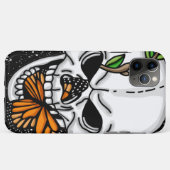 スカルとバタフライデジタルアート Case-Mate iPhoneケース (裏面(横))