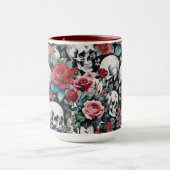 スカルとバラと蝶オンブラック マグカップ (中央)