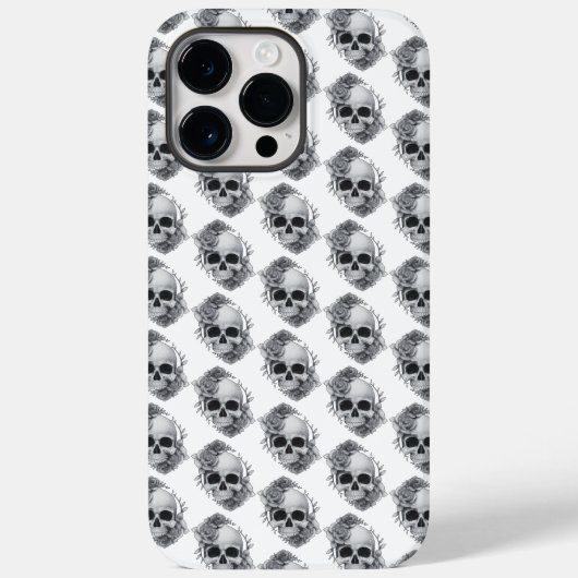 スカルとバラのスケッチ Case-Mate iPhoneケース (裏面)