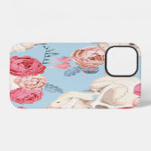 スカルとバラのヴィンテージ柄 iPhoneケース (裏面横)