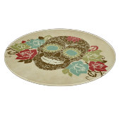 スカルとバラカラフル、カードの日付2 カッティングボード (角)