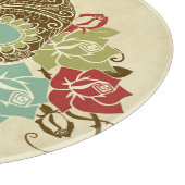 スカルとバラカラフル、カードの日付2 カッティングボード (角)