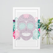 スカルとバラカラフル、カードの日付3 便箋 (スタンド正面)