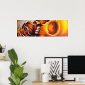 スカルとバラタトゥーアートポスタープリント ポスター (ホームオフィス)