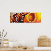 スカルとバラタトゥーアートポスタープリント ポスター (キッチン)