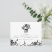 スカルとバラハロウィン日付の保存 案内ポストカード (スタンド正面)