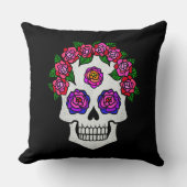 スカルとバラハロウィーン クッション (正面)