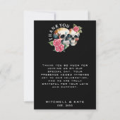 スカルとバラブラック結婚ズ サンキューカード (正面)