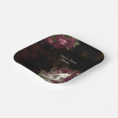 スカルとバラブルゴーニュブラックグランジパーソナライズされた ペーパープレート (傾斜あり)