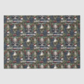 スカルとバラブルーフローラゴシックのハロウィーン 薄葉紙 (正面)