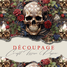 スカルとバラブルーフローラゴシック 薄葉紙