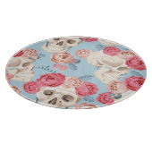 スカルとバラヴィンテージパターン カッティングボード (角)