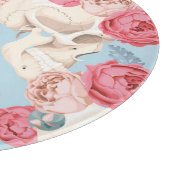 スカルとバラヴィンテージパターン カッティングボード (角)