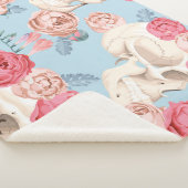 スカルとバラヴィンテージパターン シェルパブランケット (3/4)