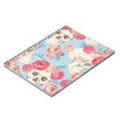 スカルとバラヴィンテージパターン ノートブック (左側)