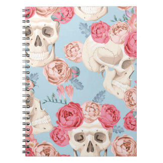 スカルとバラヴィンテージパターン ノートブック