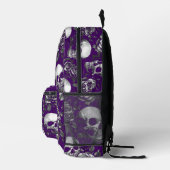 スカルとバラ紫 プリントバックパック (右)