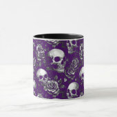 スカルとバラ紫 マグカップ (中央)