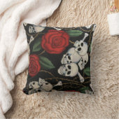 スカルとバラ クッション (ブランケット)