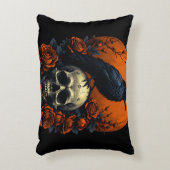 スカルとバラ&クロウゴシックスウェットシャツ アクセントクッション (正面(垂直))