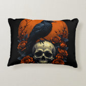 スカルとバラ&クロウゴシックスウェットシャツ アクセントクッション (裏面)