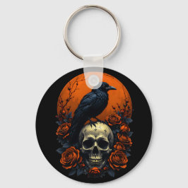 スカルとバラ&クロウゴシックスウェットシャツ キーホルダー