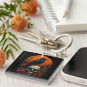 スカルとバラ&クロウゴシックスウェットシャツ キーホルダー (正面右)