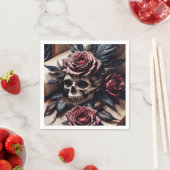 スカルとバラ スタンダードカクテルナプキン (インサイチュ)