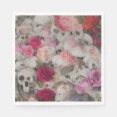 スカルとバラ スタンダードランチョンナプキン (正面)