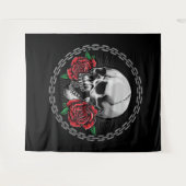 スカルとバラ タペストリー (正面(横))