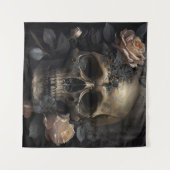 スカルとバラ タペストリー (正面(横))