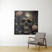 スカルとバラ タペストリー (インサイチュ)