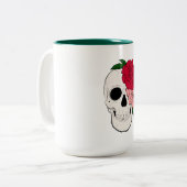 スカルとバラ ツートーンマグカップ (正面左)