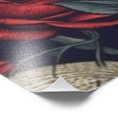 スカルとバラ フォトプリント            (角)