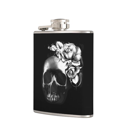 スカルとバラ フラスク (左)