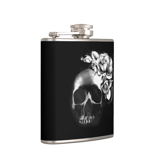 スカルとバラ フラスク (右)