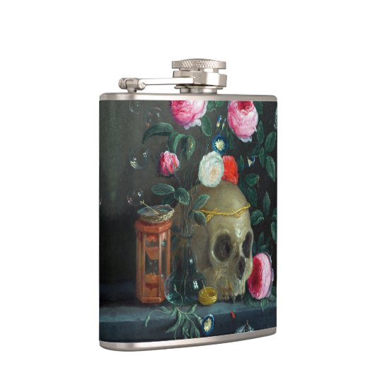 スカルとバラ フラスク (右)