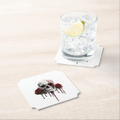 スカルとバラ ペーパーコースター (インサイチュ)