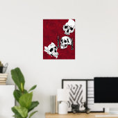 スカルとバラ ポスター (ホームオフィス)