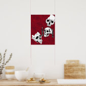 スカルとバラ ポスター (キッチン)