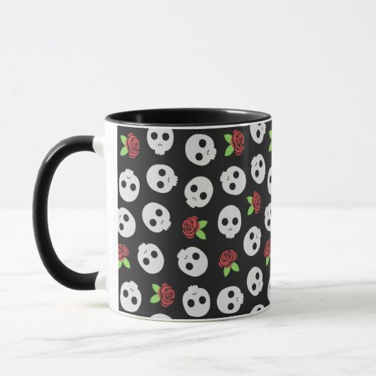 スカルとバラ マグカップ (左)