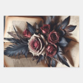 スカルとバラ ラッピングペーパーシート (正面3)